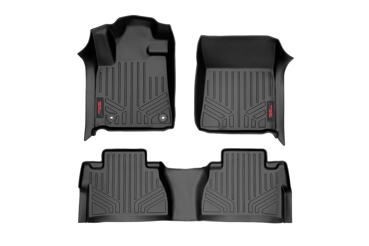 Toyota Tundra Floor Mats - Front + Rear - Rough Country - Floor Armor - '14-'21